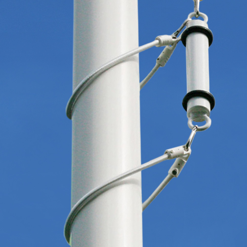 Wit gewicht met 2 rubber/nylon mastringen